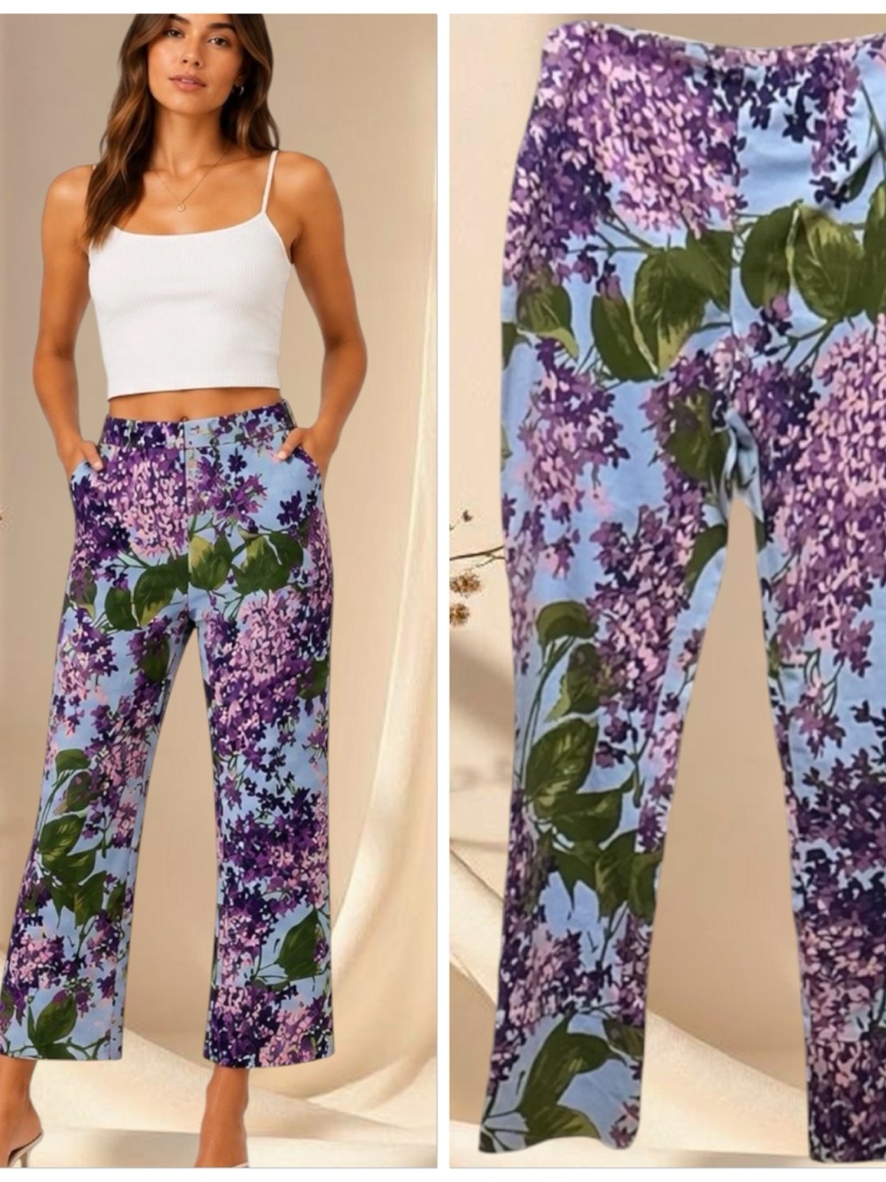 Moschino Floral Ankle Pants Vintage 1990’s